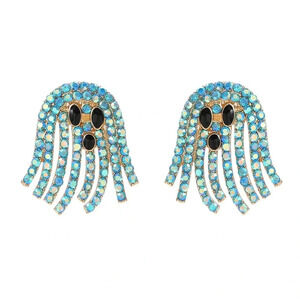 Halloween Ghost Earrings Rhinestone New Year Holiday Party Fashion Fall Winter